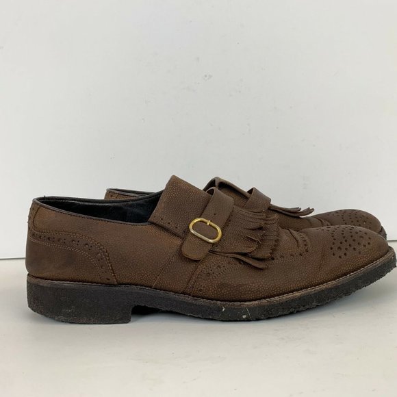 Max Verre Neapolis Leather Tassel Loafers Shoes Brown Size Euro 44.5 US 10.5 main image 8